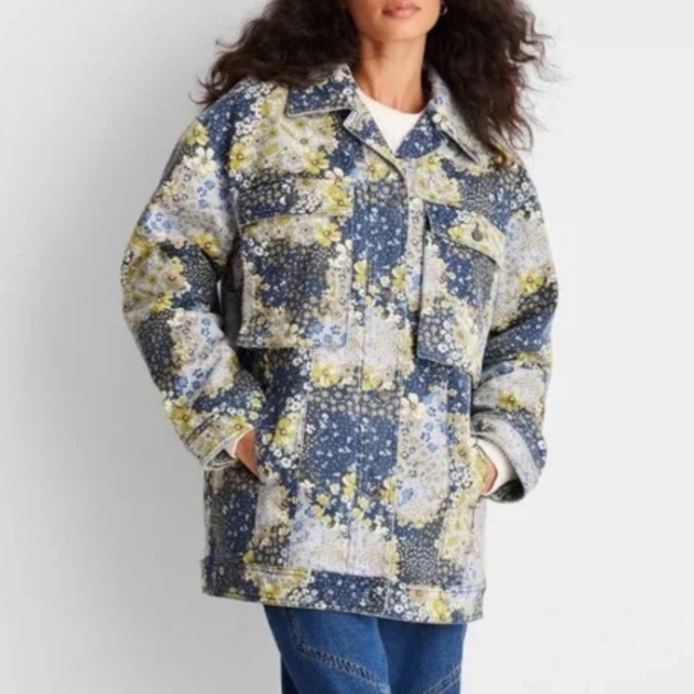 Future Collective Cottagecore Oversized Trucker Denim Jacket